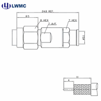 Connecteur LWMC SMA Mâle à souder pour câble GORE 3449 1.30 Max plaqué or, commande en gros, jusqu'à 18 GHz, révision économique
