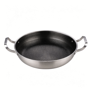 Poêle à frire antiadhésive FLEY 4 en 1 en acier inoxydable, poêle grill multi-sections sans couvercle, style argentin - Product Image 4