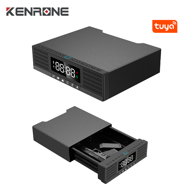 KENRONE Smart Fingerprint Safe Box Anti Theft Hidden Secret Security Box for Drawer Cabinet Wardrobe Bedside Storage Case