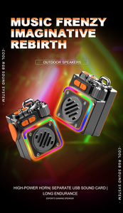 Siindoo <span class=keywords><strong>Mini</strong></span> Wireless RGB <span class=keywords><strong>LED</strong></span> chiếu sáng loa với màn hình cảm ứng thể thao ngoài trời Leo Đồng hồ báo thức Loa - Product Image 2