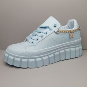 Thick <strong>Heel</strong> Fashionable Design Lace up Women <strong>Shoes</strong> with butterfly <strong>Metal</strong> Chain PVC Injection Outsole - Product Image 2