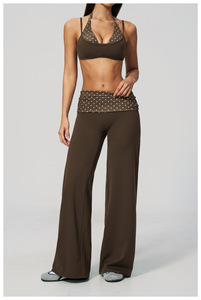 Ensemble de yoga 5 pièces à pois pour <span class=keywords><strong>femme</strong></span>, débardeur dos nu effet deux pièces, tenue de sport à séchage rapide pour la course et le <span class=keywords><strong>fitness</strong></span> – Grande Vente - Product Image 2
