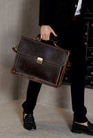 Porte-documents rigide en cuir véritable vintage de luxe pour affaires |   Porte-documents exécutif durable pour ordinateur portable |   Vente en gros personnalisée OEM