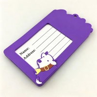 Étiquette de bagage en PVC souple avec motif de vache de dessin animé pour la publicité de voyage, étiquettes nominatives imprimées UV promotionnelles pour les agences de voyage