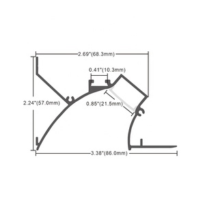 Canal de extrusión de aluminio para pared, yeso empotrado de esquina negra de 86x57Mm, 1M, 2M, 3M, con tira de iluminación LED - Product Image 5