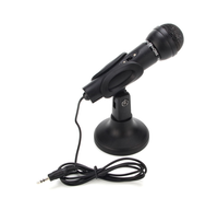 Microphone portable filaire 3,5 mm, microphone à condensateur pour audio stéréo, PC, ordinateur portable, microphone pliable