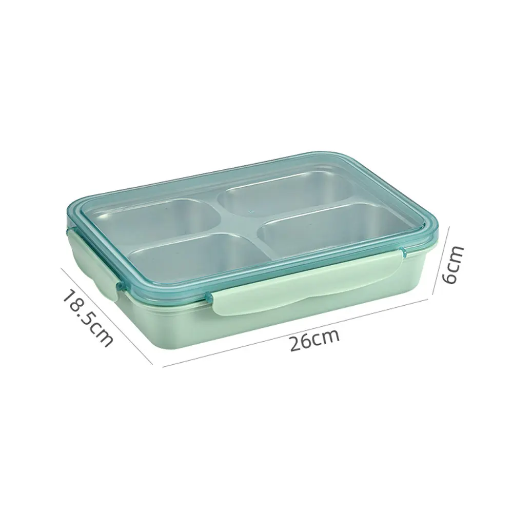 Ss304 Food Grade Lekvrije Groothandel School 3/4 Compartiment Geïsoleerde Roestvrijstalen Bento Lunchbox