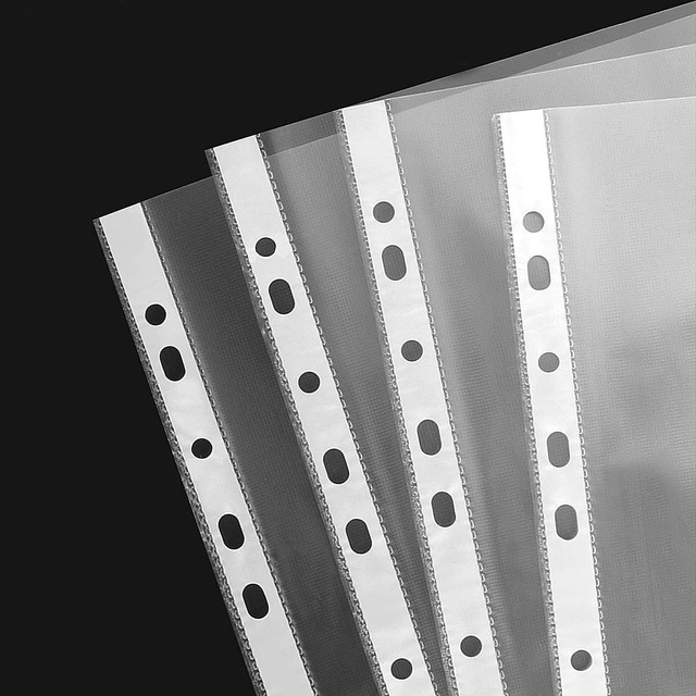 Clear PP Heavy Duty Sheet Protectors Reinforced 11-Hole Fit for 3 Ring Binders and Supermarket Use