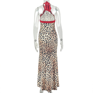 STOCK Cheetah Damenkleid Rückenfreies Bodycon-Kleid Vestidos Party Maxikleid S-L - Product Image 4