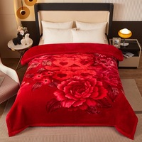 Couverture de lit d'hiver chaude en polaire corail Raschel tissée double épaisseur, gaufrée et tricotée sur mesure, de luxe coréenne