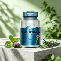 Complément Alimentaire Antioxydant au Chardon-Marie OEM, Capsules de Protection Hépatique pour Adultes, 60 Capsules, Soutient l'Immunité