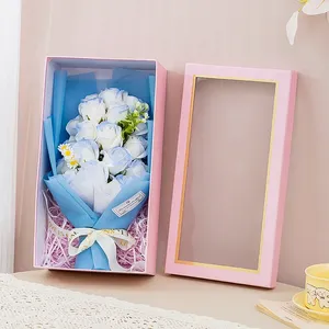 Bouquet <span class=keywords><strong>de</strong></span> roses en savon personnalisé pour mariage, cadeau <span class=keywords><strong>de</strong></span> la Saint-Valentin, Noël, anniversaire, fête des Mères, coloré - Product Image 4