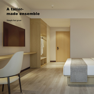 Современная однотонная деревянная пятизвездочная гостиничная мебель для спальни по индивидуальному заказу от производителя для гостиной и спальни - Product Image 5