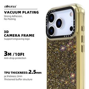 Funda de Teléfono Aikusu Gold con Pedrería Personalizada, Elegante Funda de Cristal para iPhone 17 16 15 14 13 Air Plus Pro Max - Product Image 5