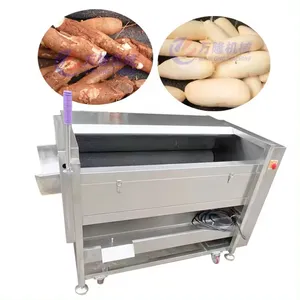 Machine commerciale résistante de lavage et d'éplucheur de rouleau de brosse de Taro de gingger de pomme de terre de carotte