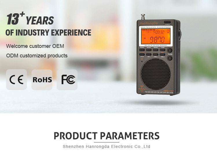 Rádio Digital Portátil HRD 747 AM FM SW AIR Mini Receptor de Bolso