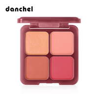 Palette de blush à effet estompé Danchel, hautement pigmentée, quatre couleurs, illuminateur pour le visage, crème mate douce, longue tenue