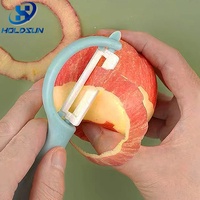 Pengupas Buah dan Sayur Multifungsi Ramah Lingkungan dengan Bilah Keramik dan Gagang Plastik untuk Penggunaan di Rumah, Dapur, dan Hotel