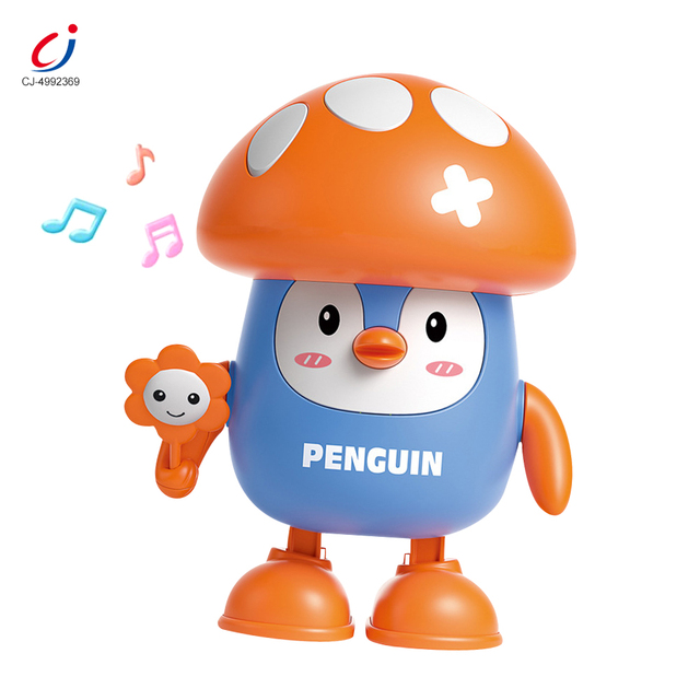 Chengji Battery Operated Moving Animal Toy Electric Educational Music Swing Dancing Tongue penguin Musical Infant Toy