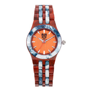 Montre analogique de luxe élégante à cadran en bois avec mouvement <span class=keywords><strong>Seiko</strong></span> Design en verre étanche et résistant à l'eau avec face en quartz marbré - Product Image 1