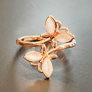 Anello Estivo con Fiore e Occhio di Gatto per Donne, Elegante Accessorio di Moda per Dito Indice, Regalo - Product Image 2