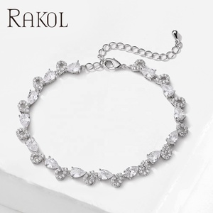 RAK0L BP5031 2022 Charm Gold-Plated Chain Cuff with 14k Cubic Zirconia Tennis <b>Bracelet</b> - Product Image 1