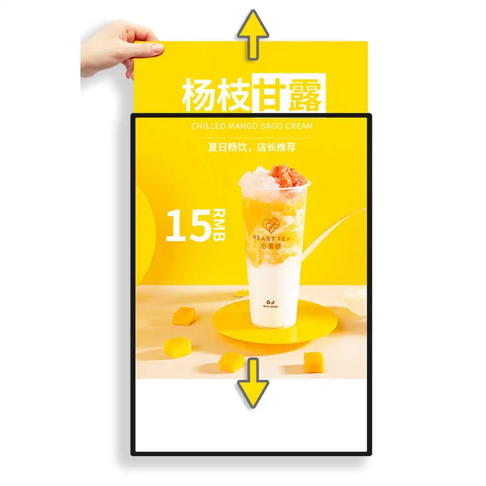 LED Ultra Slim Light Box Glas Poster Stand Beleuchtung Poster Werbung Message Promotion