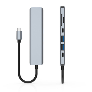 <span class=keywords><strong>Adaptateur</strong></span> Hub USB Type C 7 en 1 Station d'Extension Double USB Type-C avec HDMI 4K USB 3.0 Lecteur de Cartes <span class=keywords><strong>SD</strong></span>/Micro <span class=keywords><strong>SD</strong></span> pour <span class=keywords><strong>MacBook</strong></span> Pro - Product Image 3