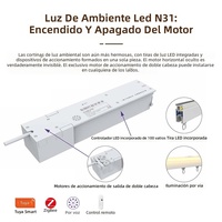 Rail en aluminium et plastique avec lumière d'ambiance et moteur intelligent pour rideaux électriques, maison intelligente, rails de rideaux