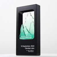 Nouveau Design Moule Créatif Trophée Cristal Cadre Noir Couleur Personnalisée Plaque Cristal Trophée Prix Banquet Événements Prix Trophée Cristal