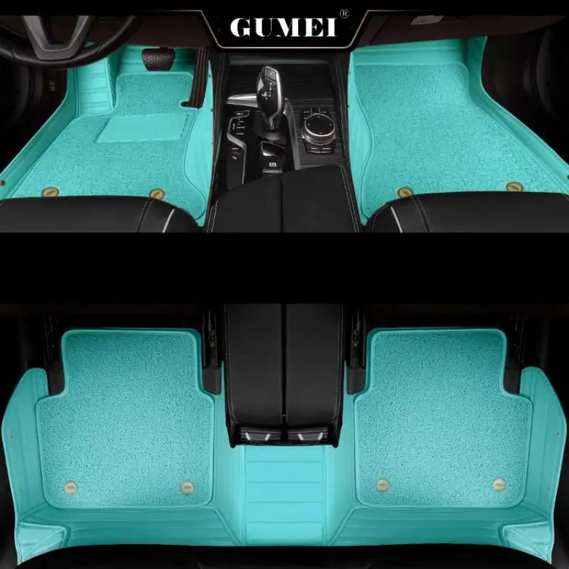 Yeni stil çift katmanlı dayanıklı su geçirmez 5D deri araba paspaslar ürün tüm model için sıcak satış kaymaz araba mat