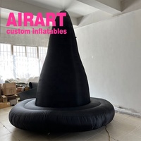 Chapeau gonflable noir pour Halloween, décoration gonflable pour Halloween