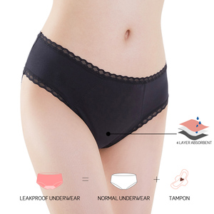 Lynmiss Venta al por mayor Bragas orgánicas de 4 períodos Bragas de período de humedad a prueba de fugas Durante la menstruación - Product Image 5