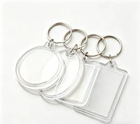 X48 Günstiger, individuell bedruckter Schlüsselanhänger mit transparentem Acryl-Fotorahmen und Logo-Bild, aus Kunststoff, leerer transparenter Acryl-Foto-Schlüsselanhänger