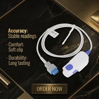 Compatible avec le capteur SpO2 GE Datex Ohmeda TuffSat, clip de doigt adulte E-PRESTN, sonde SpO2 réutilisable à 9 broches