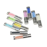 Nouvelle Clé USB 2.0 de Luxe Bleu Diamant avec Capuchon Métallique, Cadeau Personnalisé pour Mariage et Entreprise, Design Scintillant Diamant, Données Garanties 10 Ans