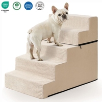 Escalier 2 en 1 pour petits chiens, marches antidérapantes pour chiens avec planche de soutien, escalier amovible personnalisé pour canapé et lit