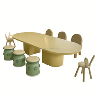 Table et chaises en bois haut de gamme au design moderne pour enfants, idéales pour l'école, le salon, la salle à manger, durables, écologiques, taille personnalisable, bibliothèque