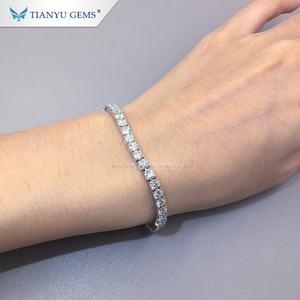 สร้อยข้อมือเทนนิสเพชรสำหรับผู้หญิง Tianyu Gems สร้อยข้อมือ10K สีขาวทอง3mm/3.5MM/4mm - Product Image 6