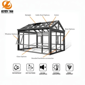 Panneaux de véranda en alliage d'aluminium, <span class=keywords><strong>maison</strong></span> en verre rétractable 4 saisons, ferme, jardin extérieur, patio, gazebo, anti-corrosion, écologique - Product Image 3