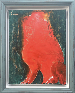 Peinture à l'huile impressionniste peinte à la main, <span class=keywords><strong>Lion</strong></span> gardien chinois <span class=keywords><strong>rouge</strong></span>, <span class=keywords><strong>Lion</strong></span> oriental porte-bonheur original, Art mural sur toile texturée - Product Image 2