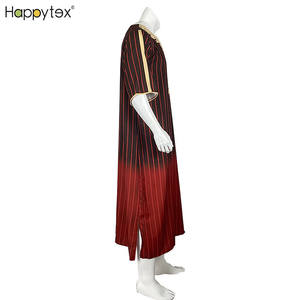 Robe Musulmane Traditionnelle d'Arabie Saoudite pour Hommes avec Impression <span class=keywords><strong>de</strong></span> Haute Qualité, Col en V, Vêtement Ethnique Islamique pour l'Été et l'Extérieur - Product Image 5