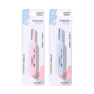 Lmltop – tondeuse à sourcils en acier inoxydable, micro-lame avec filet de protection pour une mise en forme précise, rose et bleu - Product Image 5