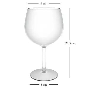 Bicchieri a palloncino in plastica trasparente riutilizzabili da 580 cc per bevande e cocktail - Product Image 2