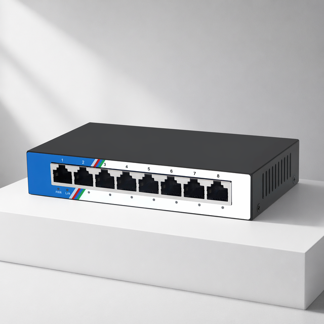 8 Port Fast Ethernet Switch 10/100Mbps RJ45 Metal Shell Unmanaged Desktop Plug and Play 1.8Gbps Capacity 3-Year Warranty