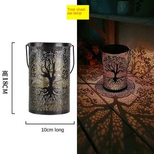Lampe <span class=keywords><strong>solaire</strong></span> LED pour <span class=keywords><strong>arbre</strong></span> en fer <span class=keywords><strong>Projecteur</strong></span> de paysage de jardin avec balcon Atmosphère décorative Lampe suspendue creuse pour usage extérieur - Product Image 6