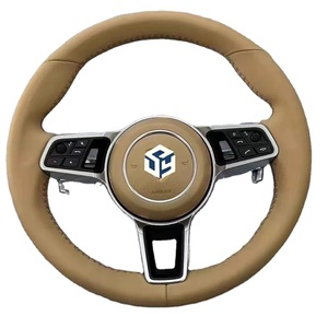 Para <span class=keywords><strong>Porsche</strong></span> Cayman 987 <span class=keywords><strong>S</strong></span> Design <span class=keywords><strong>Edition</strong></span> 1 Sport R 2006 a 2012 Volante redondo negro de cuero completo - Product Image 6
