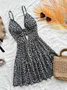 2026 for Women's European American Summer Breathable Splice <b>Swing</b> Dress Sexy Sleeveless Spaghetti Strap Elastic Waist - Product Image 6