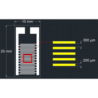 300um cerámica interdigital electrodo condensador matriz gas humedad biosensor chip