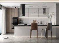 Armoire de cuisine moderne en bois massif, rangement sur mesure, installation facile, nettoyage rapide, durable, imperméable, gain de place